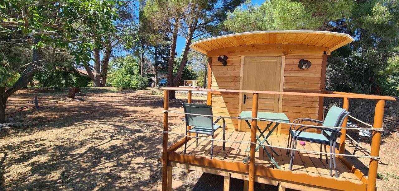 Villa Roulotte dans l'Aude à Trausse Extérieur photo